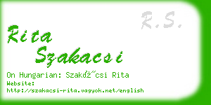 rita szakacsi business card